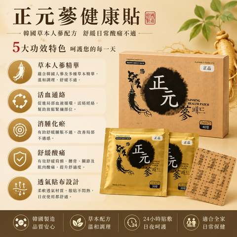正元蔘健康貼 買3送1優惠套裝｜160片裝